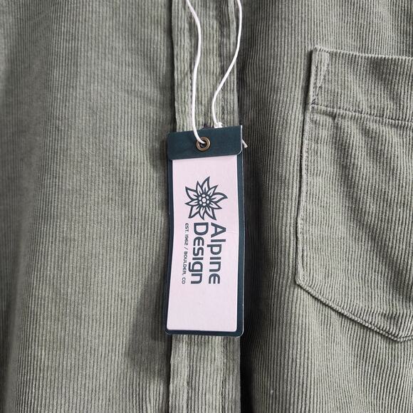 ❤️NWT❤️ Alpine Design Olive Men's Casual Button Down Shirt - Picture 6 of 14